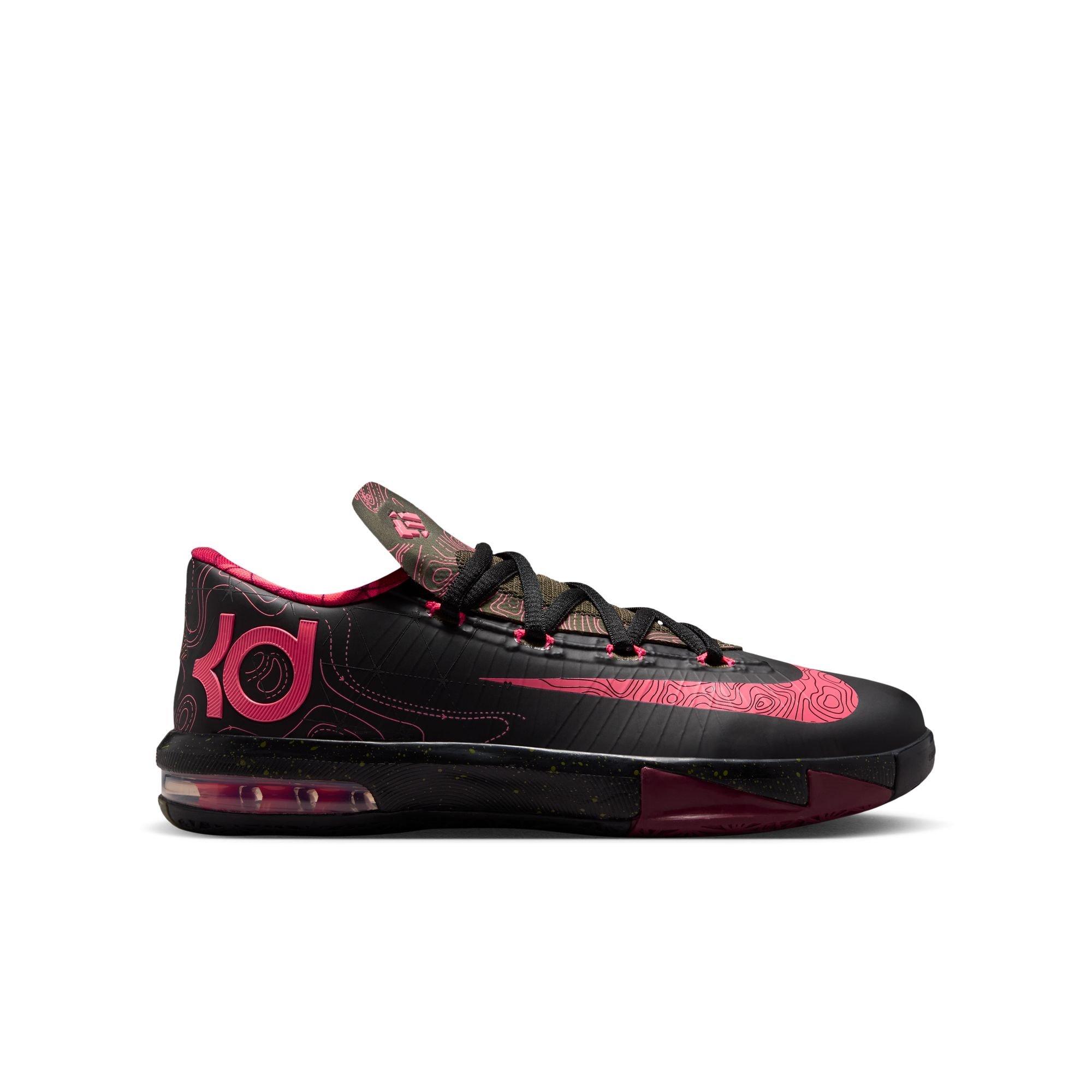 Nike KD 6 "Meteorology" Grade School Kids' Shoe - BLACK/ATOMIC RED/MEDIUM OLIVE/NOBLE RED